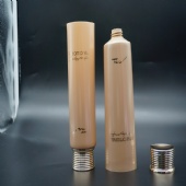 Empty 200ml  Gold Cosmetic Body Lotion Plastic Soft Tube With Gold Screw Cap